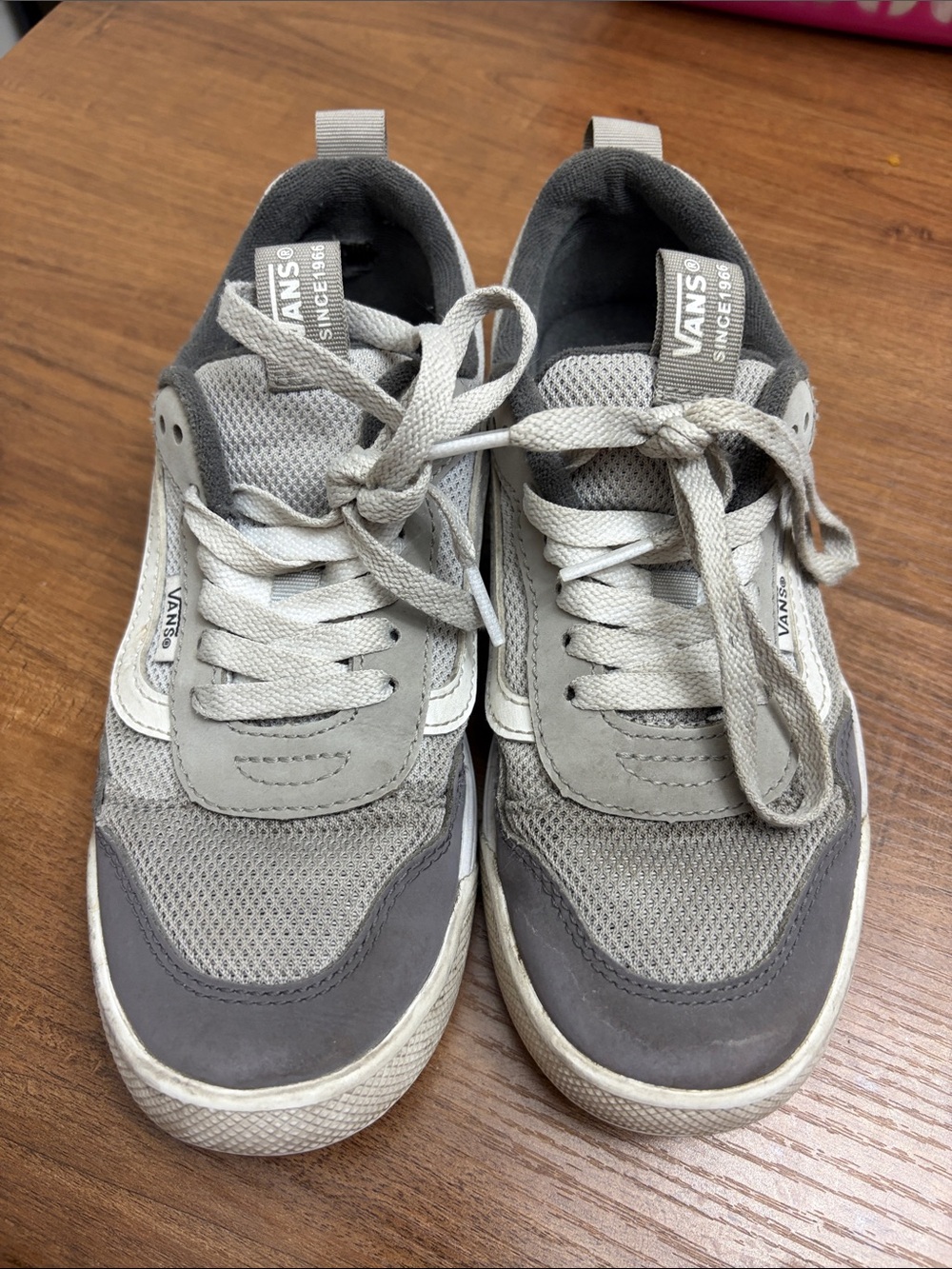 Vans Men's Gray Mesh & Suede Athletic Sneakers